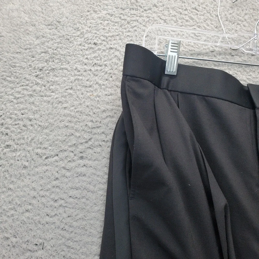 Franko Lanzetti Two Piece‎ Suit Mens 44 Black 100% Wool Tuxedo Single Breasted